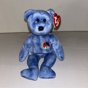 Ty Vintage Beanie Babies 10-Yrs Peace Bear NWT
